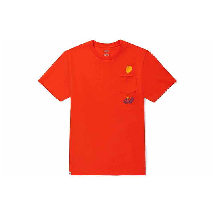 Vans T Shirts Women's Orange Crew Neck Moderate Straight Fit VN0A5F2E9D2
