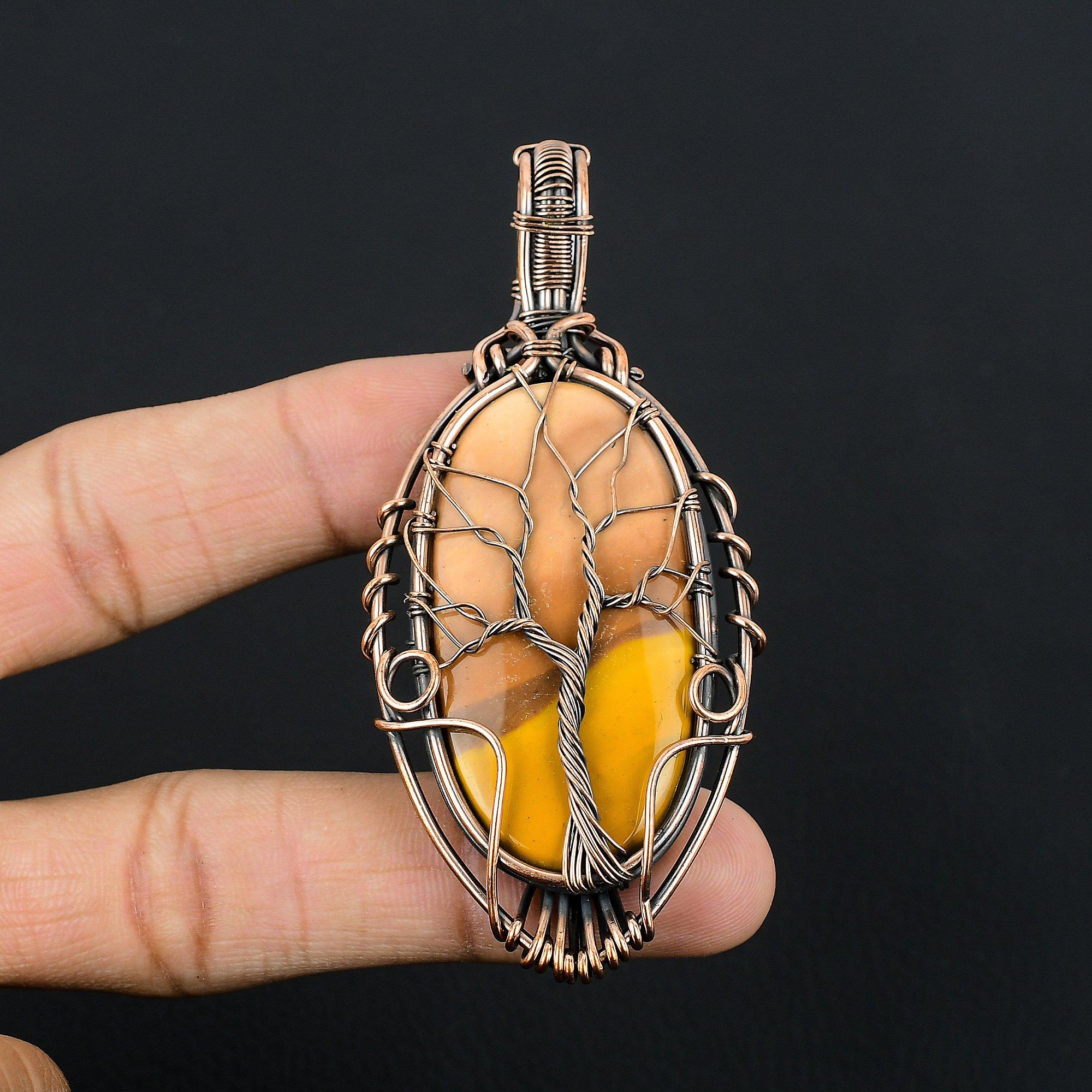 

Tree Of Life Mookaite Pendant, 999 Copper Wire Wrapped Pendant Handmade Gemstone Jewelry, Gifts For Wife Brand New Pendant 2.55 Inches