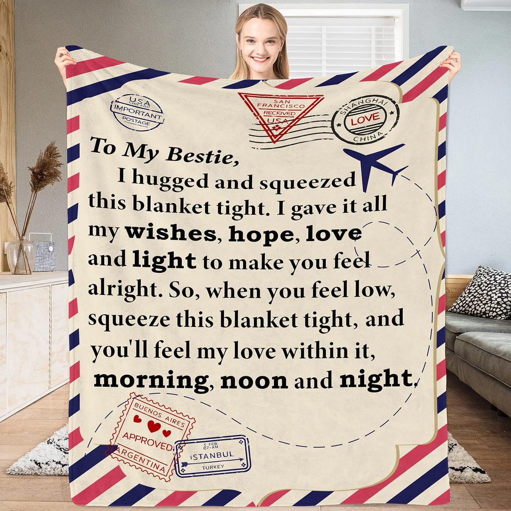 Thanksgiving Day Gift Letter Flannel Throw Blanket for Dad Mom Blanket King Queen Size for Bed Sofa Couch Super Soft Lightweight
