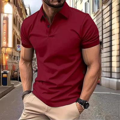 Herren Sommer Mode Kurzarm Einfarbiges Poloshirt Herren Sport Business Revers Poloshirt