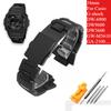 Черный браслет для Casio G-shock DW-6900 DW9600 DW5600 GW-M5610 GA-2100 Мужской Серии Ремешок для часов Пластиковый Стальной Ремешок для часов 16 мм Ремешок