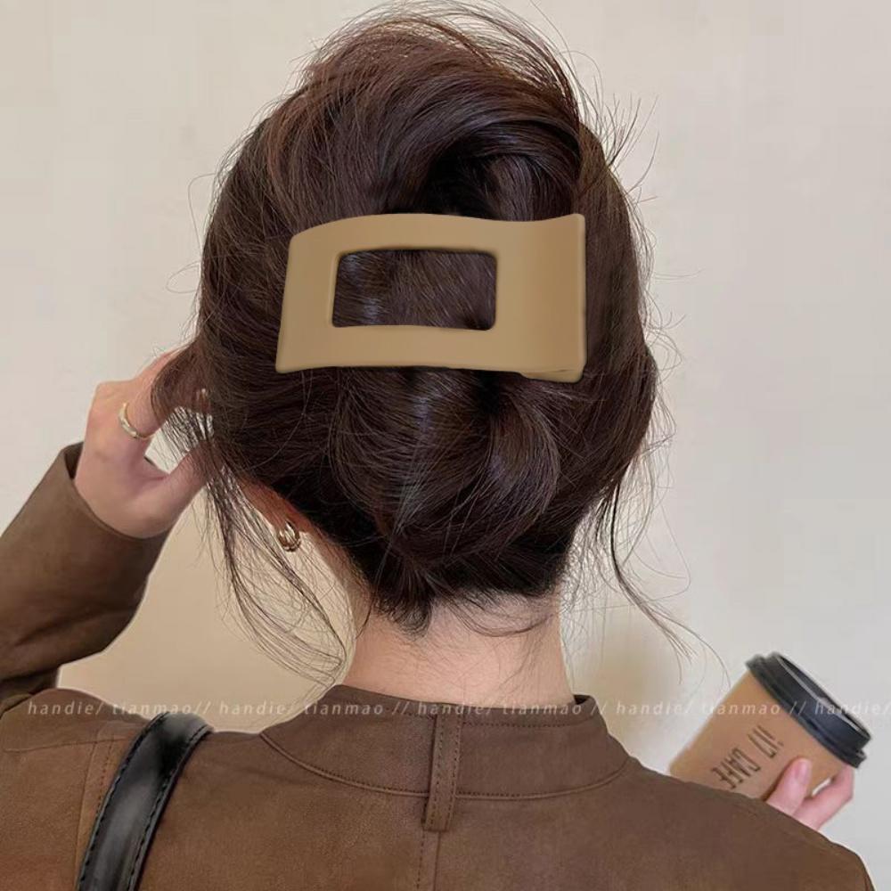 Large French Flat Hair Clips for Women Girls Matte Leopard Rectangle Duckbill Claw Grip Thick Thin Hair Styling Accessories New