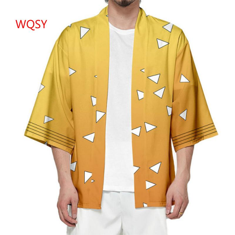 Capa de cosplay Haori Anime Demon Slayer's Blade Kimono Kilamon Tanjirou Nidou con el mismo estilo