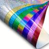 Glitter Shiny Hologram Iridescent Heat Transfer Vinyl Iron-on Clothing Heat Press Textile T-Shirt Cut Film Craft DIY