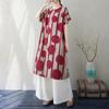 Kortermet Plus size bomull vintage floral nytt i kjoler for kvinner uformell løs lang sommerkjole