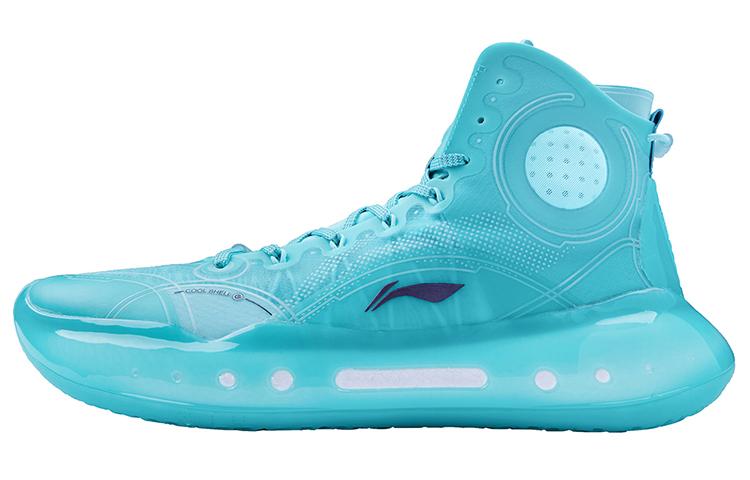 Li Ning YuShuai 14 Boom Basketball Shoes Men s High Top Jadeite Blue ABAQ033-4 39