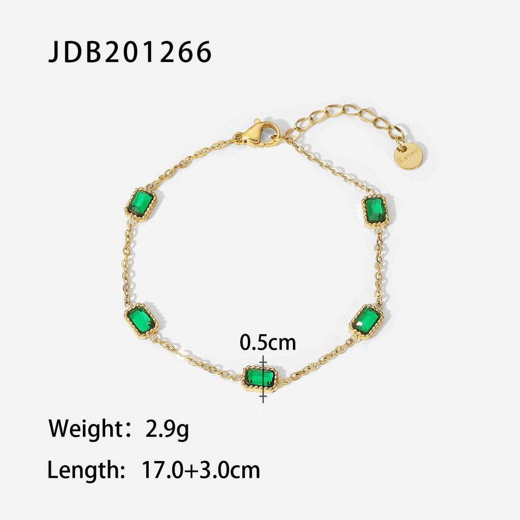 Maximalist Dipped With Cubic Zirconia Gemstones Stainless Steel Bracelet for Women Jewelry Gift Bracelet Waterproof Jewel