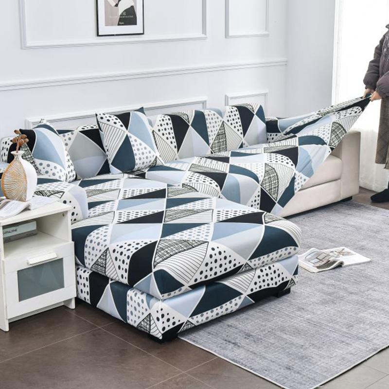 1 szt. Wzór geometryczny narzuta na sofę na sofę narożną elastyczna przyjazna dla zwierząt narzuta na sofę 1/2/3/4 osobową Sofa segmentowa w kształcie litery L
