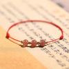 Pink crystal red string bracelet for women, niche design, strawberry crystal good luck bracelet and anklet
