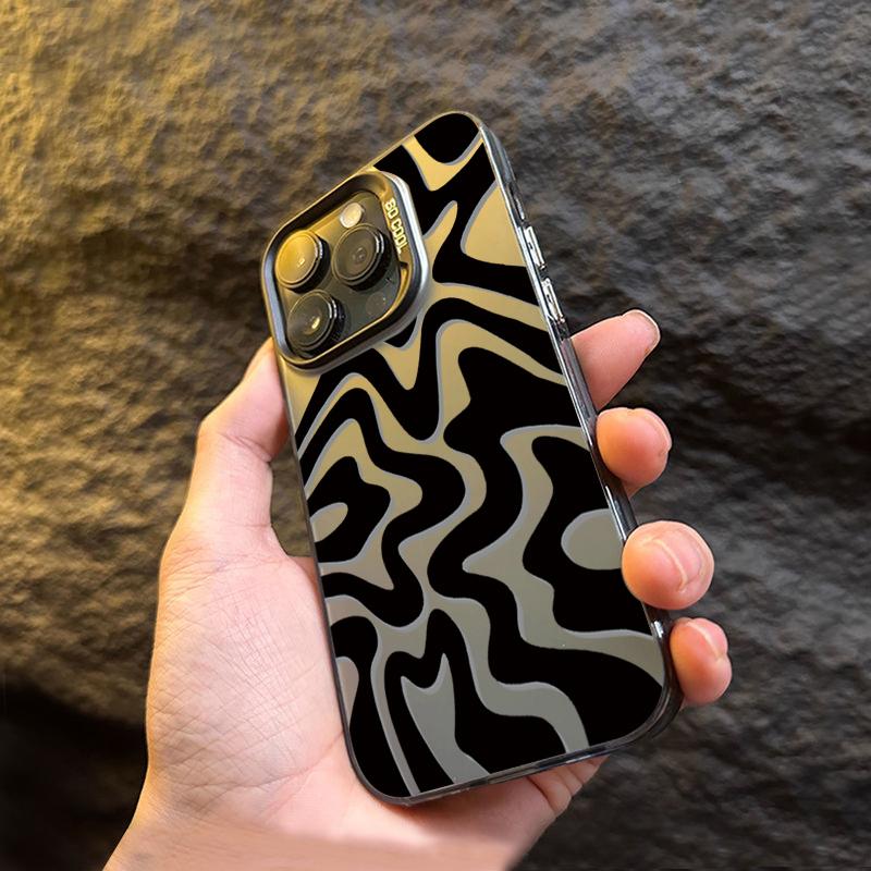Black Water Ripple Phone 15 14 13 12 11 Pro Max Shockproof Bumper Back Cover For iPhone 16 Case Funda Bumber