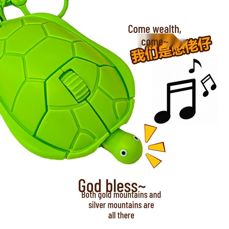Talking Turtle Button-Press Decompression Keychain Toy for Kids