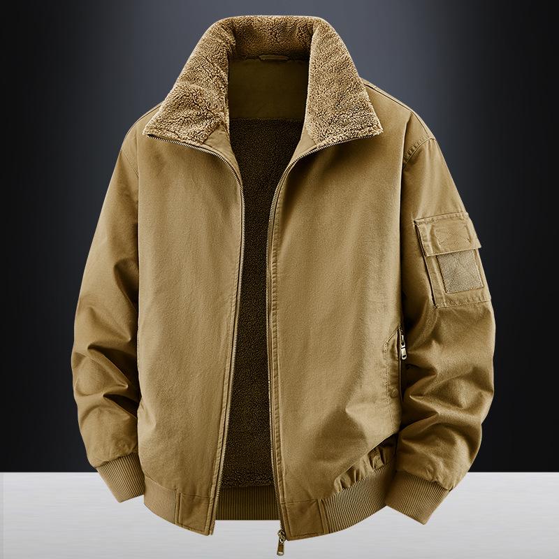 2025 Men's Autumn/Winter Plus Velvet Thick Warm Casual Workwear Jacket 2520