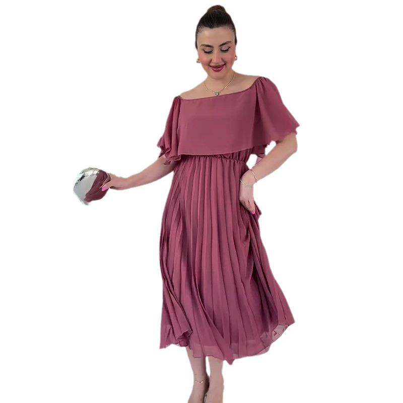 2024 European-American Women's One-Shoulder High-Waisted Mesh Long Dress