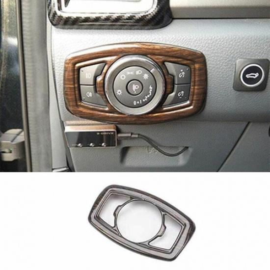 Fit For Ford Ranger 2015- Wood Grain Function Control Button Frame Trim 1PCS