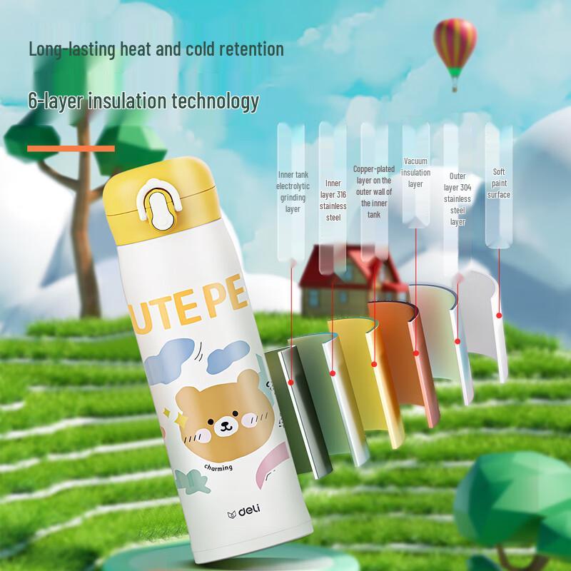Deli 500ml Kids' 316 Stainless Steel Insulated Bottle