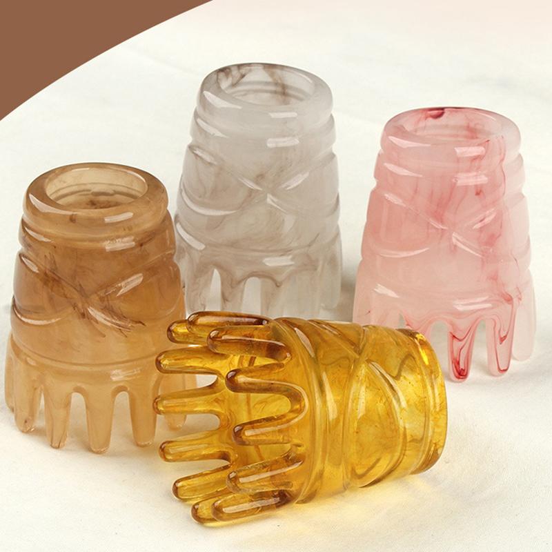 Resin Hair Scrubbing Comb Head Massager Hair Care Meridian Scraping Scalp Massage Acupuncture Spa Gua Sha Health Massage Tool