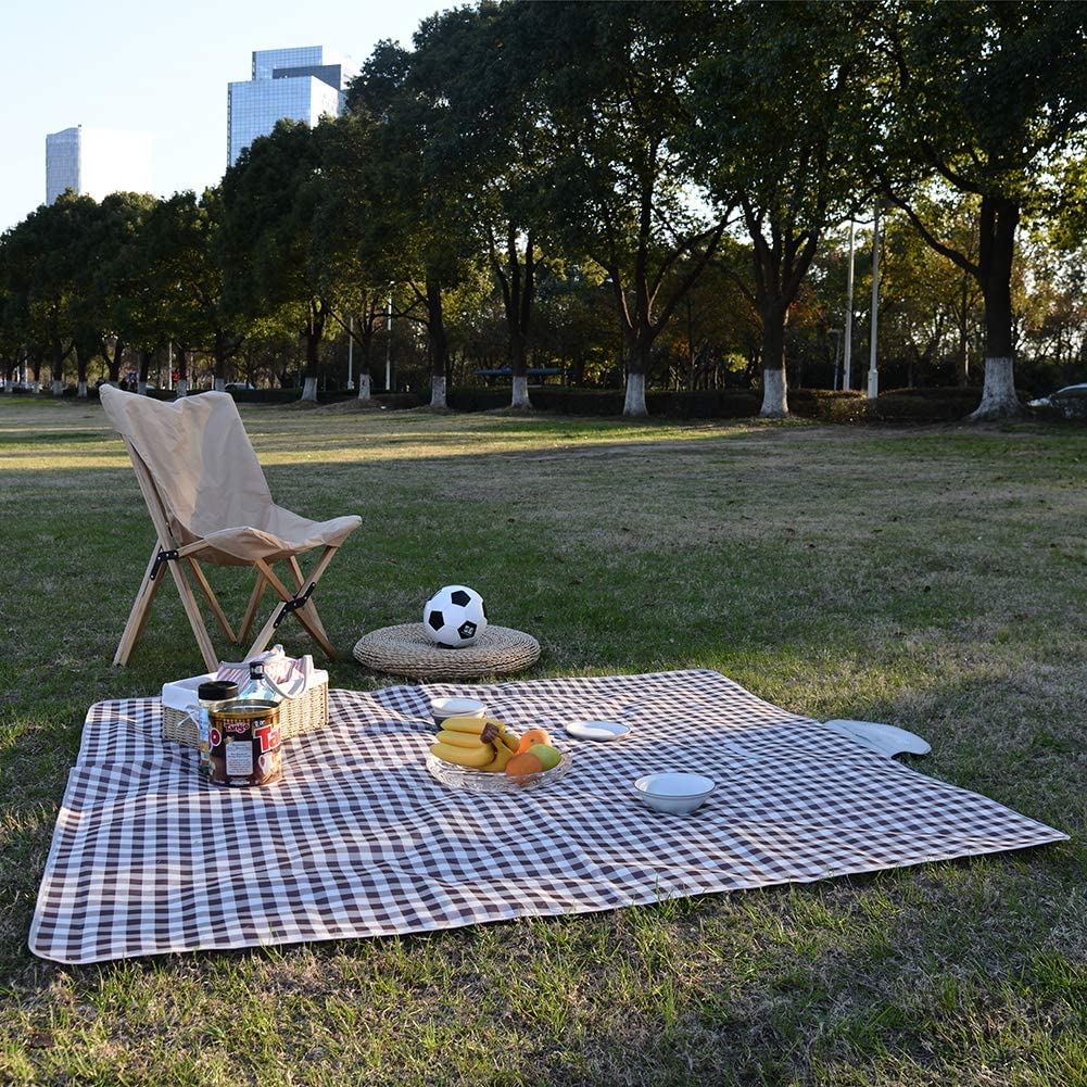 Large Picnic Pool Checkered Picnic Picnic Cherry Blossom Outdoor Sheet, Waterproof, Mat, Beach, Thick, Pattern, Foldable, Sheet, Mat, Portable,