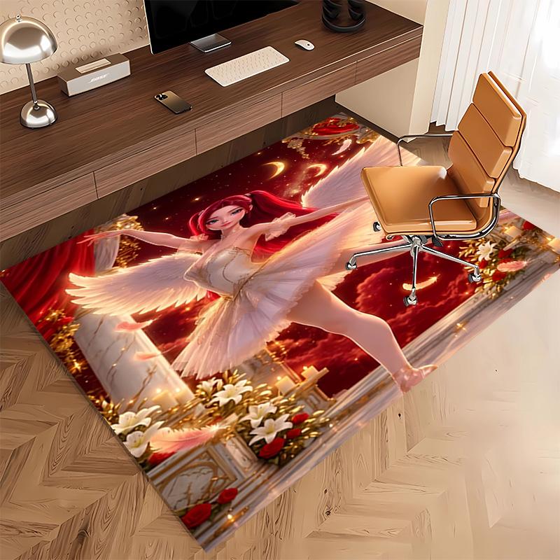 1pc Demon Hunter Print Area Rug - Soft, Washable Non-Slip Indoor Mat, Living Room, Home Office Decorative Rug,Office Decorative