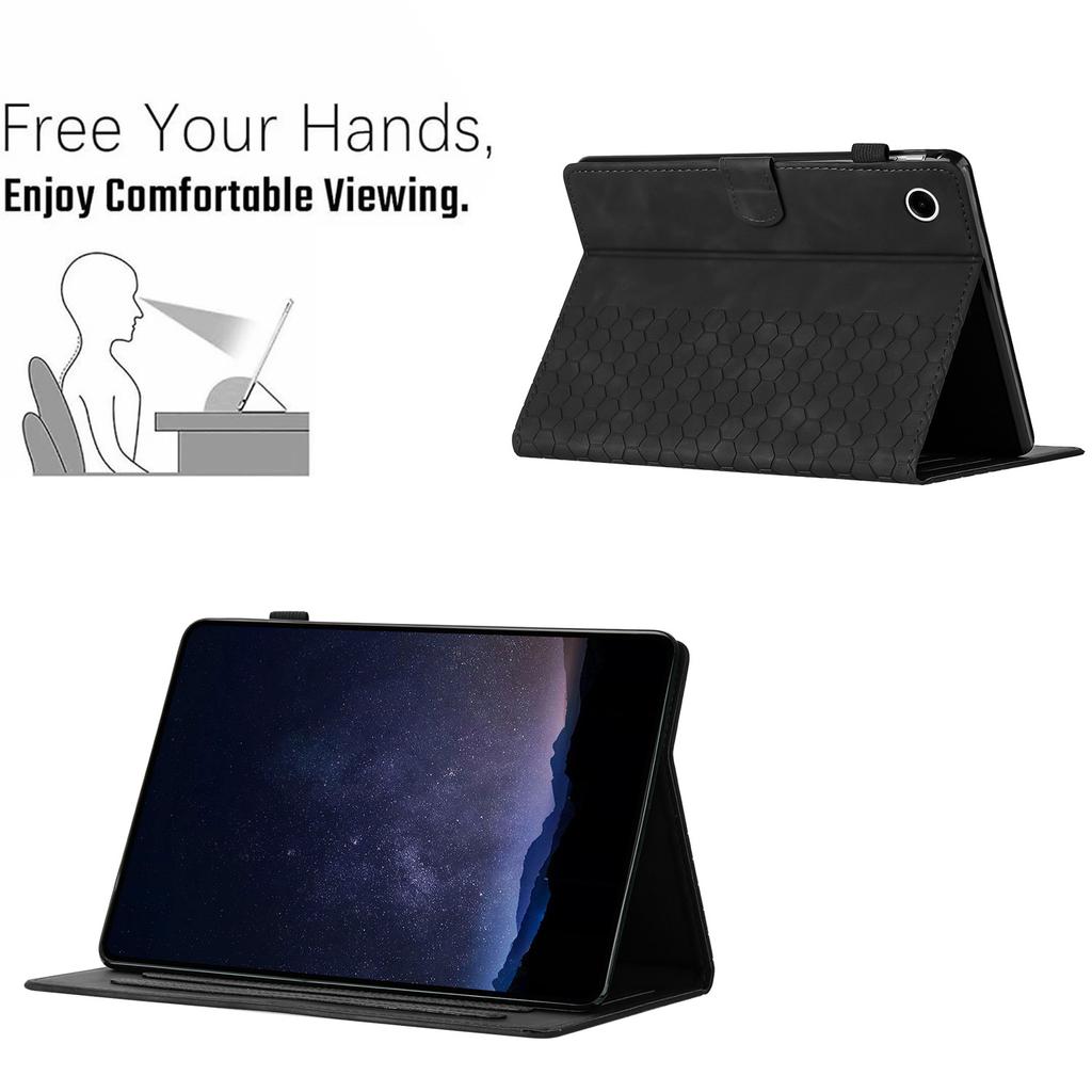For Samsung Galaxy Tab A9+ Case Honeycomb Printed Leather Tablet Cover with Card Slot
