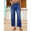 Fashion New Women's Jeans, Button-up Elastic Loose Denim Nine-point Pants