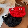 Hollow Out Crochet Knitted Hat Pearl Tassels Knit Cap Fashion Ethnic Style Hat  Girls