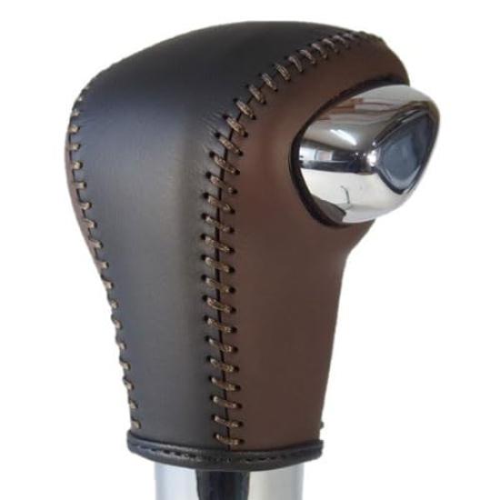 Tricolore Genuine Leather Shift Knob Cover Brown X Cafe for Suzuki Hustler Without Leather Shift Replacement Customizable Interior Protection (Dark