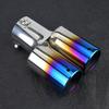Stainless Steel   Car Modified Double Exhaust Pipe Rr Muffler Tip Tail Throat