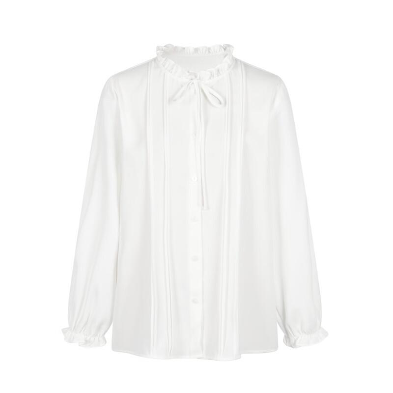FivePlus Women's Elegant Chiffon Ruffle Collar Blouse
