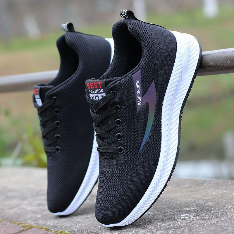 Scarpe da uomo in rete tessuta traspiranti, leggere e comode, scarpe sportive singole con plateau, scarpe casual da esterno per la primavera