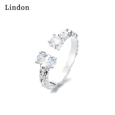 Lindon Classic Copper Alloy Zircon Ring Ladies Jewelry Wedding Promise Party Gift