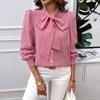 Autumn and Winter Tops for Women, Casual Contrasting Color Cardigans, Long-sleeved Shirts