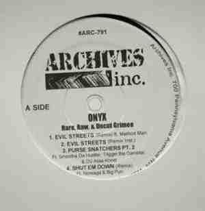 12inch Record ONYX - Rare, Raw & Uncut Grimee ARC791 Archives Inc. 2002 US Rap & Hip-Hop/R&B Used
