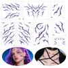8 Sheets Anime Face Tattoo Sticker Cosplay Tattoos Stickers Prop Fake Body Arm Chest Tattoos Halloween Cosplay Accessories