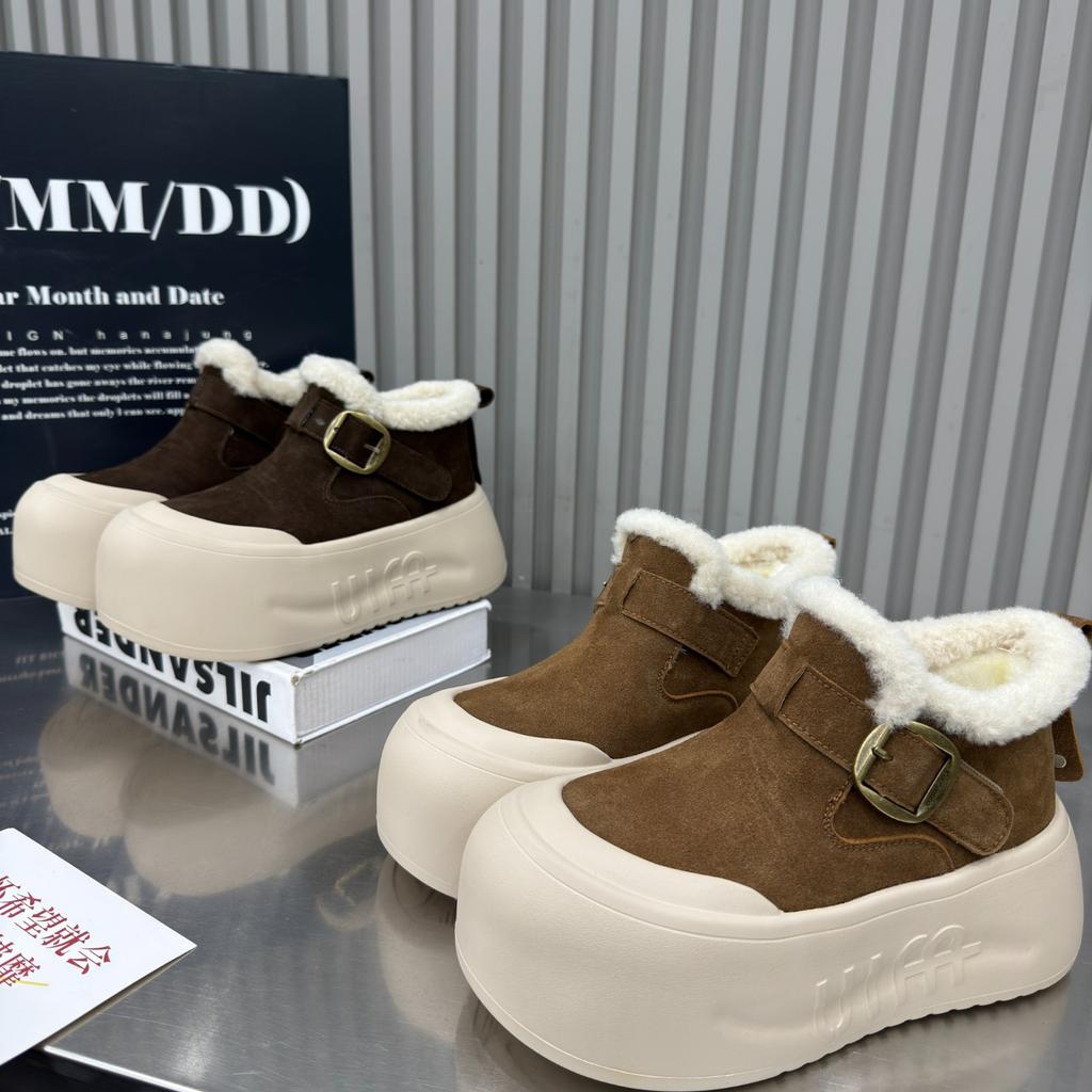 Golden Rabbit new fashion short snow boots women's velvet short boots winter non-slip one-pedal ugly warm boots