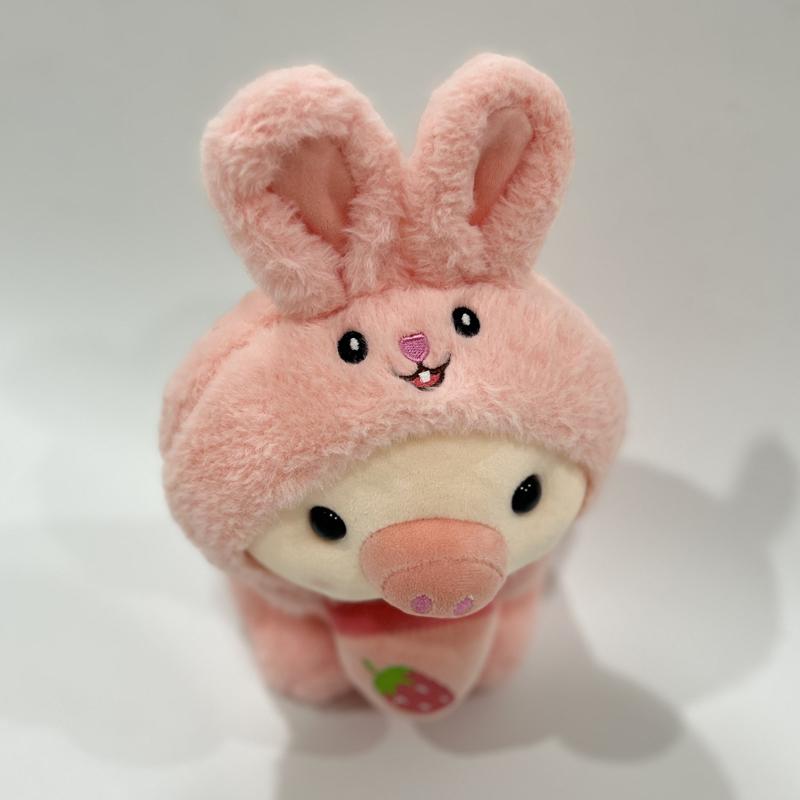 Cute Plush Milk Tea Bubble Cup Stuffed Animal Pink Strawberry Pig Plushie Toys Boba Plush Dolls Cartoon Tiger Rabbit Frog Plush