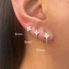 Fashion 6/8/10mm Stainless Steel Zircon Flower Hoop Earring Small Gold Color Circle Hoops Huggie Piercing Earring Trendy Jewelry