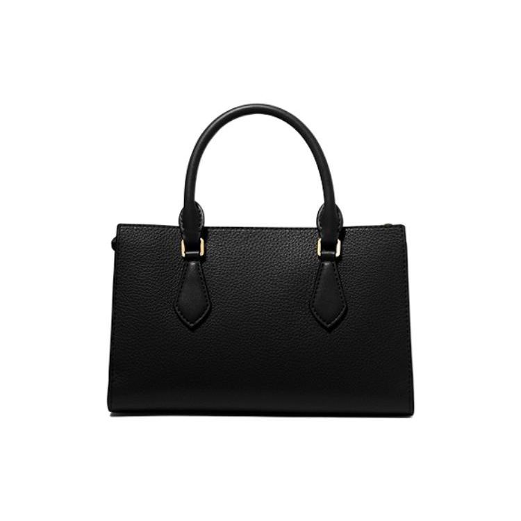 Michael Kors Mk Valerie 24 Gold Letter Logo Tote Bag Pebble Leather Women handbags Black 30F2G9VS1L-001