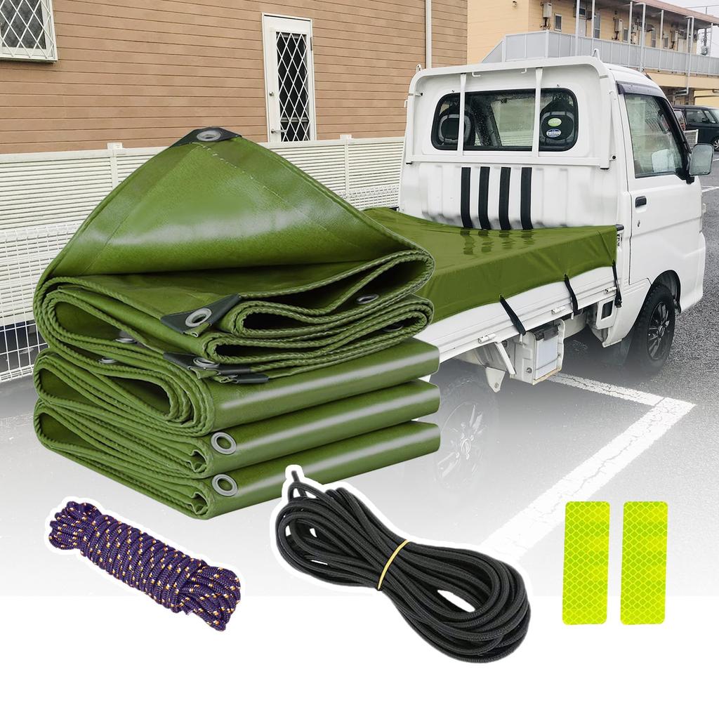 DRAVELEXO Light Truck Bed x Fits and PVC Waterproof on Both with Elastic Four UV Light and for Light Trucks Defense Sheet, 2.1m 1.9m, 1-ton, 1.5-ton,