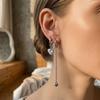 Tassel Design Asymmetric earrings Y2K Crystal Heart Earrings Long Pendant Earrings  Daily Wear