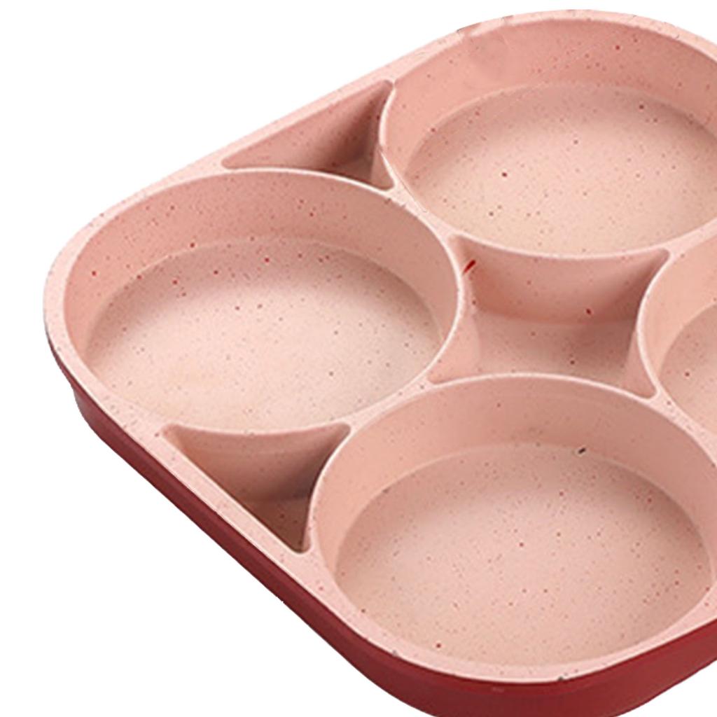 4 Hole Egg Frying Cooker Pan Non Stick Flat Bottom 4 Cup Pancake Omelet Frying Pan for Kitchen