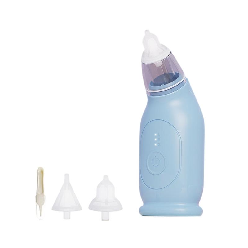 Automatic Nose Cleaner with 2 Suction Head Electric Nasal Aspirator Rechargeable Nose Aspirator Toddler Nasal Extractor