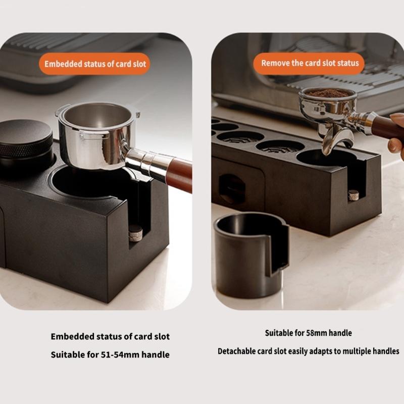 ABS Coffee Portafilter Rack Distributor Holder Convenient Espresso Tamper Mat Stand with Drawer Coffee Accessories