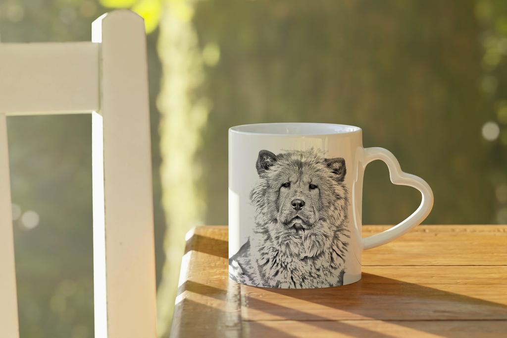 Chow Chow - Cup with a Dog, Adorable Cup with a Heart-shaped Handle, Universal Gift from the Art-Dog Brand