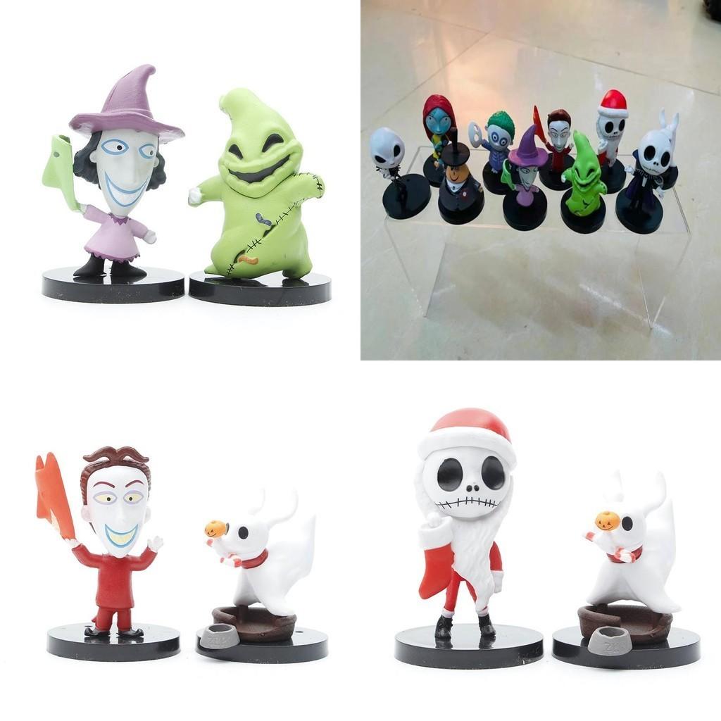 The Nightmare Before Christmas Skull Jack Figure Collectible Toy Pvc Material 10 Assorted Colors Set