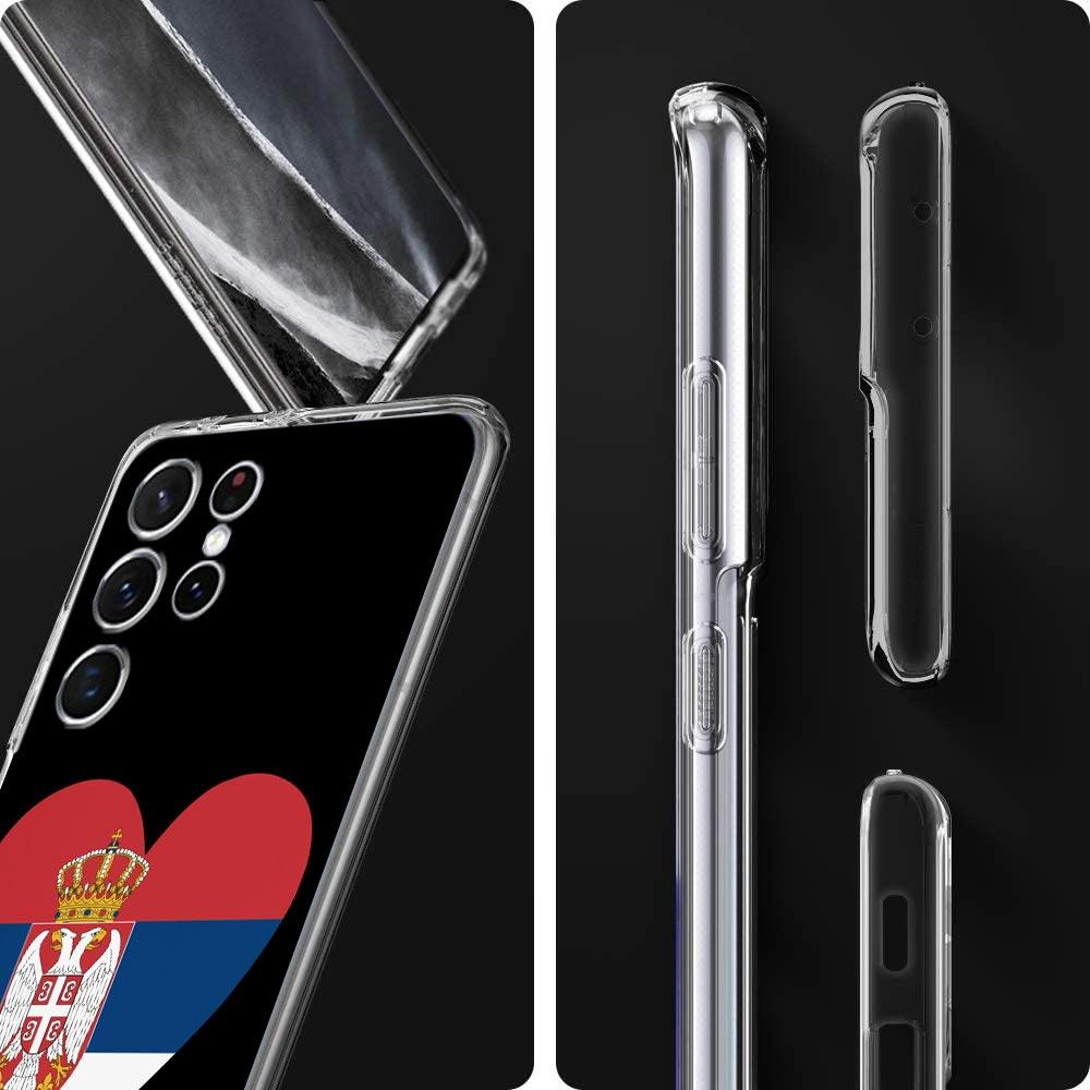 Serbien Flagge Transparente Handyhülle Für Samsung Galaxy S23 S22 5G S20 Ultra S21 FE 5G S10E S9 S8 S10 Plus Weiche Stoßfeste Rückseite