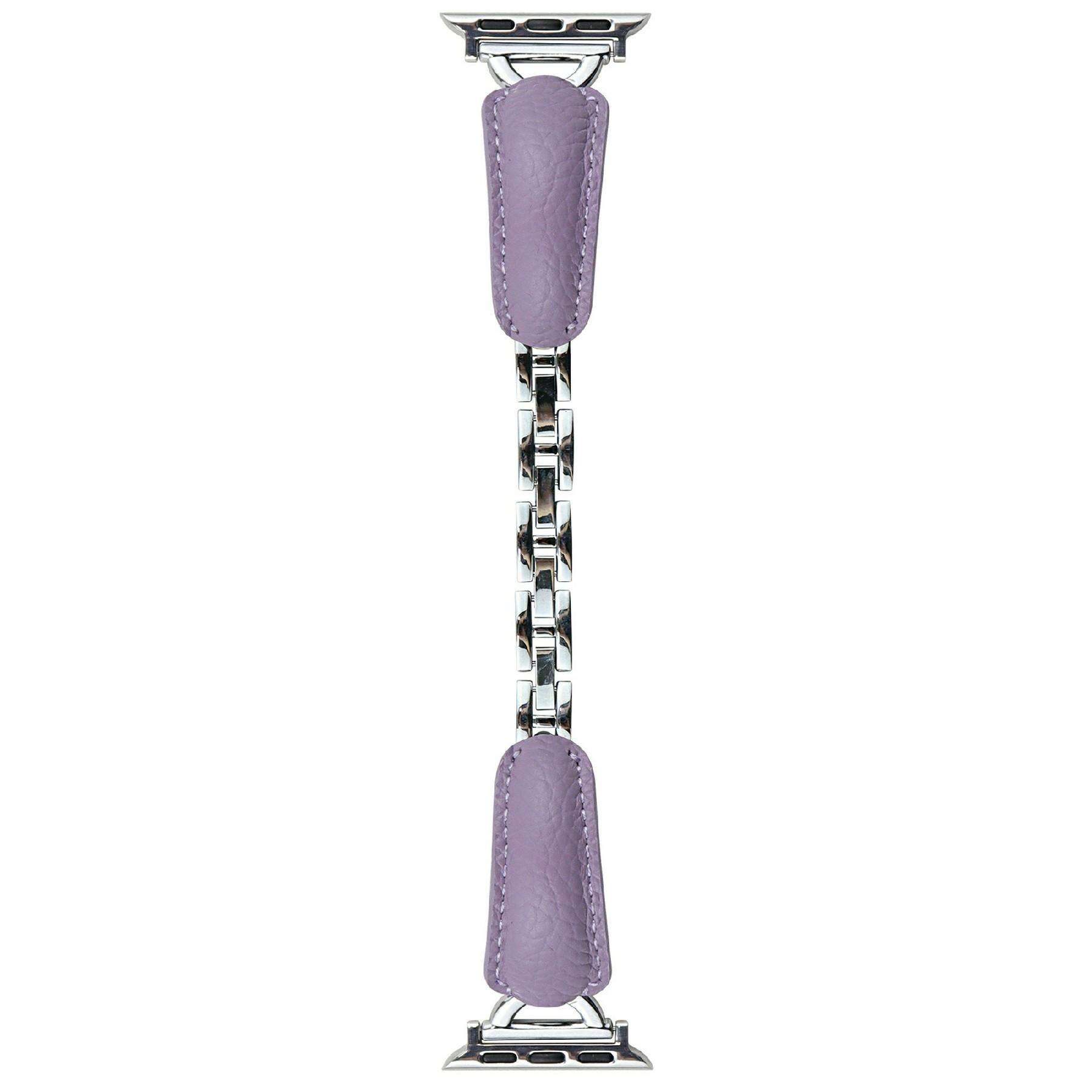 

Ремінець для Apple Watch Series 10 Ultra 9 8 7 SE 6 5 4 3 2 1 46 мм 49 мм 45 мм 44 мм 42 мм Шкіряний ремінець з D-подібною пряжкою Purple/Silver