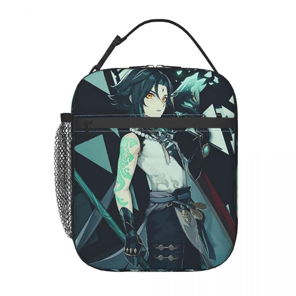 Genshin Impact Xiao 9 Insulated Lunch Bag for Women Kids Portable Food Boxes Thermal Lunch Box Tote