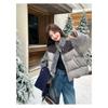 Fashion Woolen Spliced Down Padded Jacket Women's Winter Short Coat Loose Parkas Thicken Warm Stand-collar Outerwear