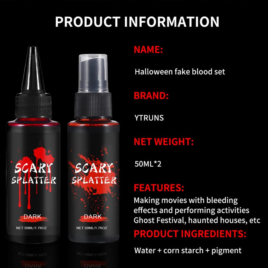 100ml Halloween Fake Blood Halloween Liquid Blood Drops Halloween Simulation Vampire Fake Blood Spray For Cosplay