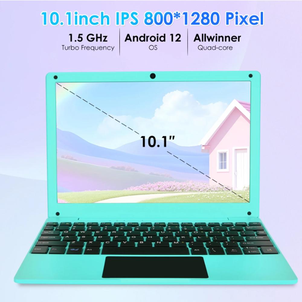 Novo Laptop Infantil de 10,1" Polegadas com Sistema Operacional Android 12 2GB Ram 64GB Rom Bluetooth Wi-Fi Azul